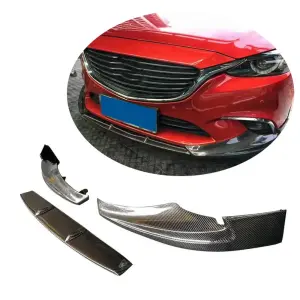 Накладка на передній бампер Lip V1 (2017-2019, Карбон) для Mazda 6 2012–2024
