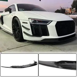 Накладка на передній бампер Lip V2 (2015-2020, Карбон) для Audi R8 2015–