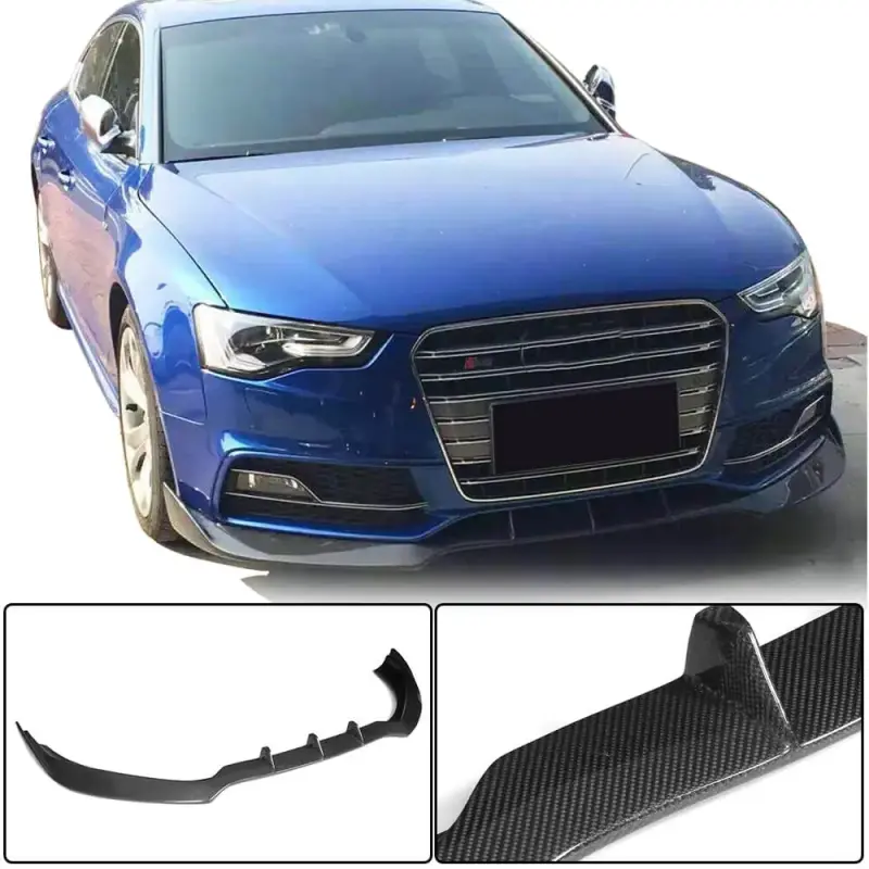 Накладка на передній бампер Lip V3 (для S-Line 2012-2015, Карбон) для Audi A5 2007–2015