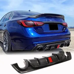 Дифузор заднього бампера V3 (для Q50 Base/Sport 2018-2023, Карбон) для Infiniti Q50/Q60 2013–2024