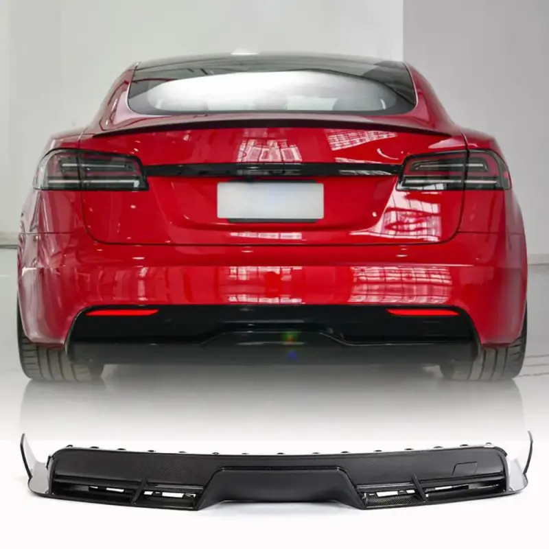 Дифузор заднього бампера (2021+, Карбон) для Tesla Model S 2012–