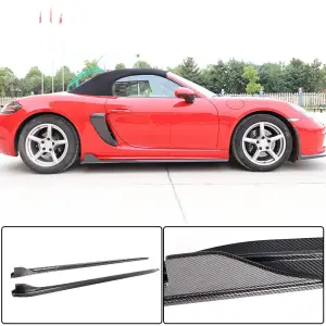 Бокові пороги V1 (2016-2019, Карбон) для Porsche Boxster/Cayman 982 (718) 2016–
