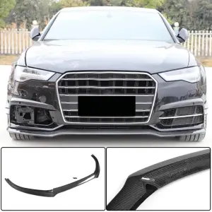 Накладка на передній бампер Lip Карбон V3 (для S-Line 2014-2018) для Audi A6 C7 2011–2018