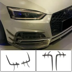Накладки на передній бампер Flap V2 (для S-Line 2016-2020, Карбон) для Audi A5 2016–2025