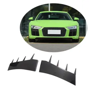 Накладки на передній бампер V2 (2015-2020, Карбон) для Audi R8 2015–