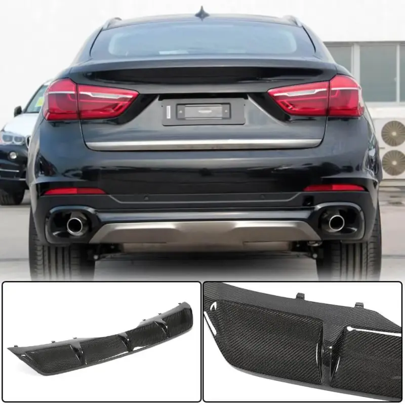 Дифузор заднього бампера V1 (для Base, Карбон) для BMW X6 F16 2014–2019