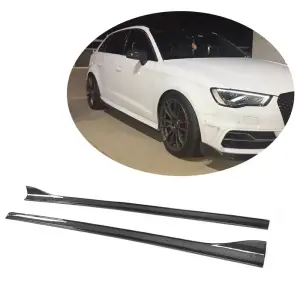 Бокові пороги (для S-Line HB 2012-2016, Карбон) для Audi A3 2012–2020