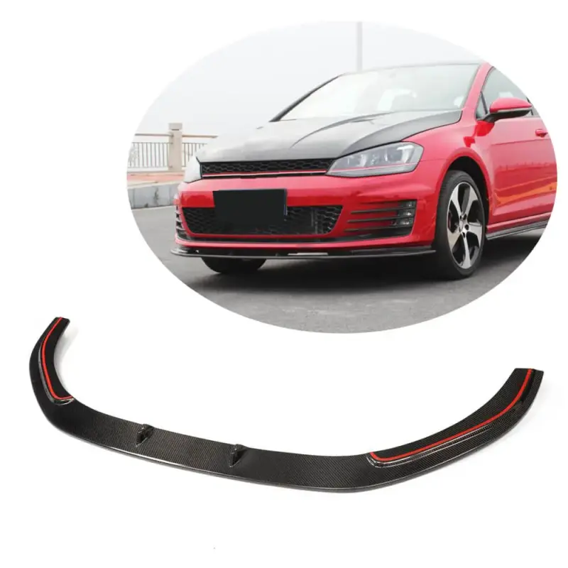 Накладка на передній бампер Lip V2 (для GTI HB 2012-2017, Карбон) для Volkswagen Golf 7/E-Golf 2012–2020