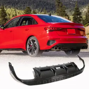Дифузор заднього бампера V2 (для S-Line Sedan 2020-2023, Карбон) для Audi A3 2020–