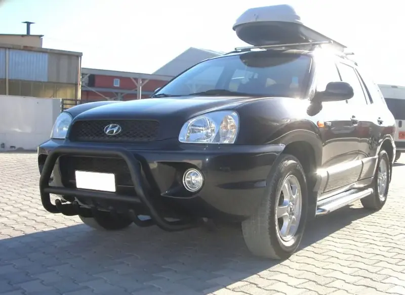 Кенгурятник WT003 Black (нерж.) для Hyundai Santa Fe 1 2000–2006