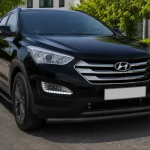 Передня дуга ST014 Black (нерж.) для Hyundai Santa Fe 3 2012–2018