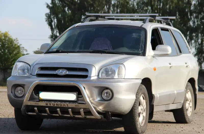 Кенгурятник WT004 (нерж) для Hyundai Santa Fe 1 2000–2006