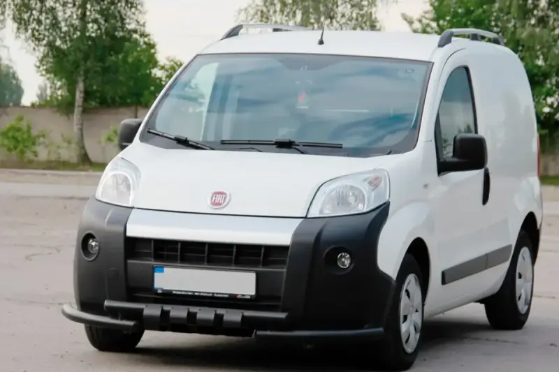 Передній захист Shark Black (нерж) для Fiat Fiorino/Qubo 2008–2024