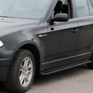 Бокові пороги KB001 Black (нерж) для BMW X3 E83 2003–2010
