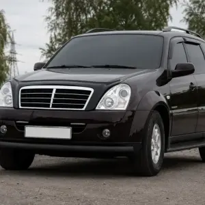 Передній захист ST008 Black (нерж) для SsangYong Rexton I 2001–2017