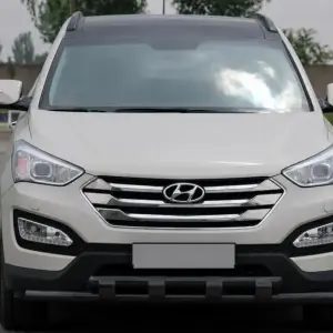 Передня дуга ST015 Black (нерж.) для Hyundai Santa Fe 3 2012–2018