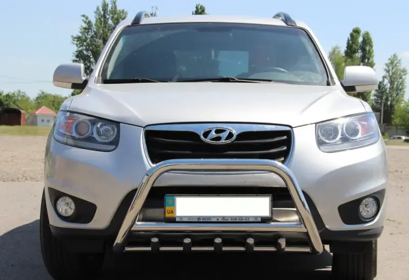 Кенгурятник WT003 (нерж.) для Hyundai Santa Fe 2 2006–2012