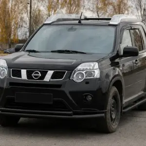 Передній захист ST014 Black (нерж) для Nissan X-trail T31 2007–2014