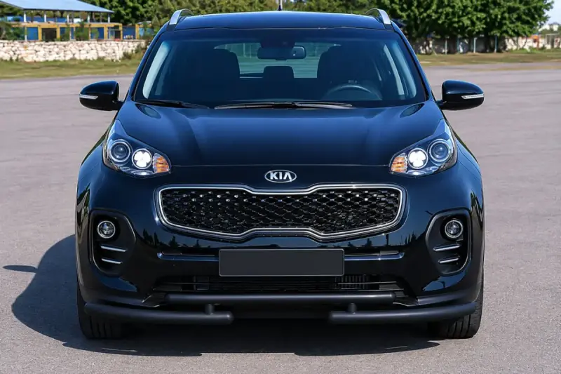 Передній захист ST009 Black (нерж) для KIA Sportage 2015–2021