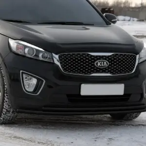 Передній захист ST014 60 / 42мм Black (нерж) для KIA Sorento III UM 2014–2020