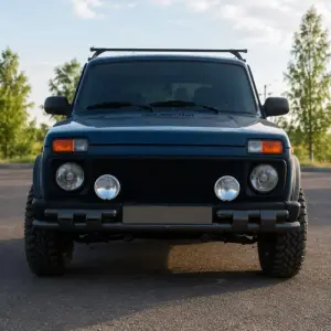 Передня дуга ST015 Black (нерж.) для Lada Niva и Urban 1977–