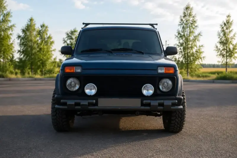 Передня дуга ST015 Black (нерж.) для Lada Niva и Urban 1977–