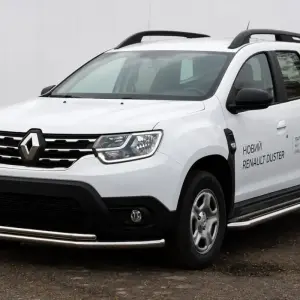 Передній захист F3-10 (нерж.) для Dacia Duster 2018–2024