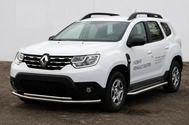Передній захист F3-10 (нерж.) для Renault Duster 2018–2024