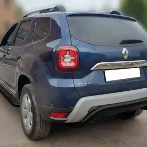 Задній захист AK007 Black (нерж.) для Renault Duster 2018–2024