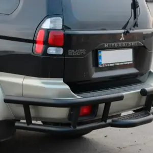 Задній захист AK-Special Black (нерж) для Mitsubishi Pajero Sport 1996–2007