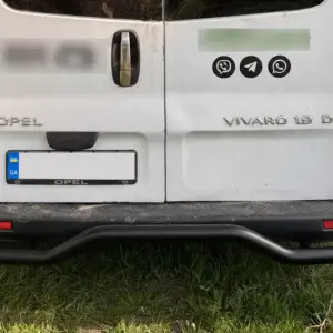 Задній захист AK006 Black (нерж) для Opel Vivaro 2001–2015