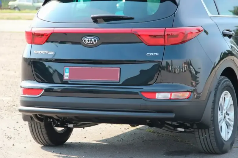 Задній захист AK002 Black (нерж) для KIA Sportage 2015–2021