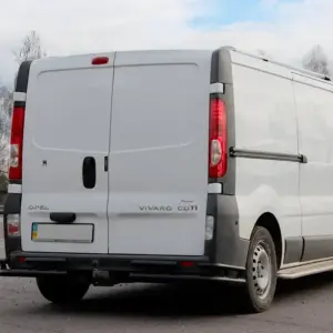 Задній захист AK003-Plus-2 Black (нерж) для Renault Trafic 2001–2015