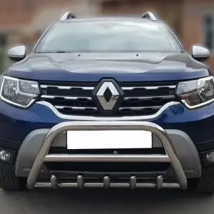 Кенгурятник без напису WT003 (нерж.) для Dacia Duster 2018–2024