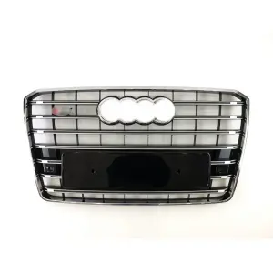 Передня решітка S-Style (2014-2018, чорна з хромом) для Audi A8 2010–2018