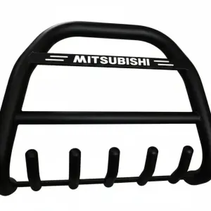 Кенгурятник QT012 Black (нерж.) для Mitsubishi Pajero Wagon IV 2006–2021