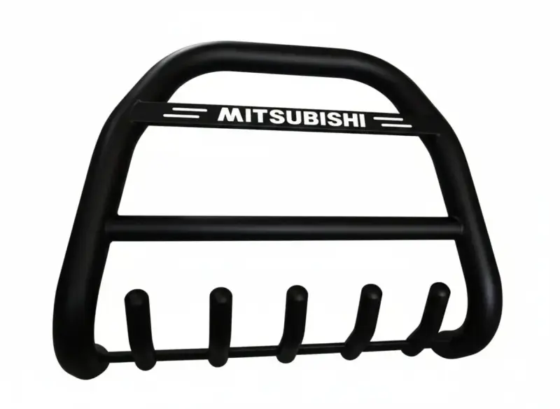 Кенгурятник QT012 Black (нерж.) для Mitsubishi Pajero Wagon IV 2006–2021
