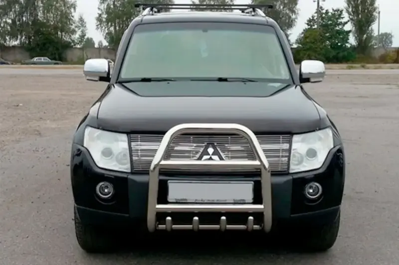 Кенгурятник QT007 (нерж.) для Mitsubishi Pajero Wagon III 1999–2006