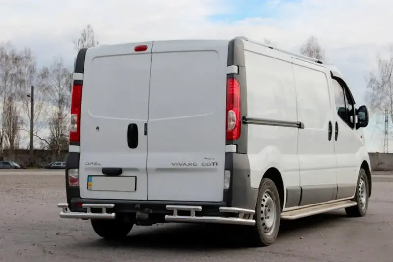 Задній захист AK003-Plus-2 (нерж) для Nissan Primastar 2002–2014
