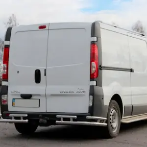 Задній захист AK003-Plus-2 (нерж) для Renault Trafic 2001–2015