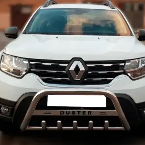 Кенгурятник з написом WT004 (нерж.) для Renault Duster 2018–2024