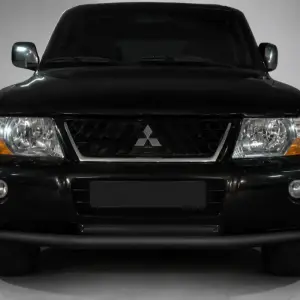Передній захист ST014 Black (нерж.) для Mitsubishi Pajero Wagon III 1999–2006