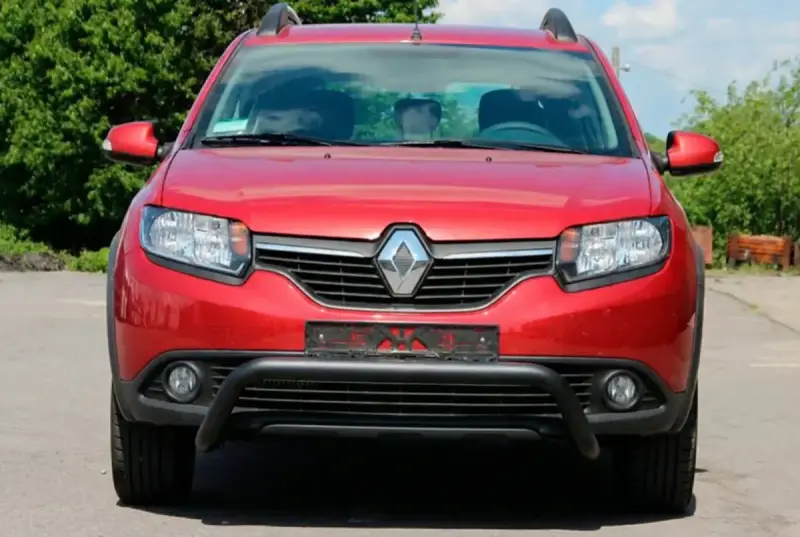 Передня дуга WT007 Black (нерж.) для Renault Sandero 2013–2022