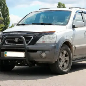 Кенгурятник QT007 Black (нерж.) для KIA Sorento I BL 2002–2009
