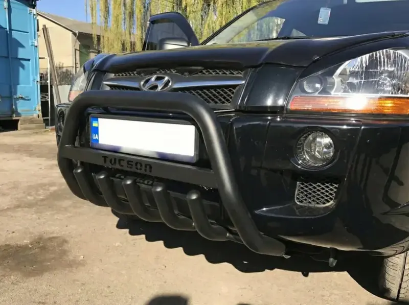 Кенгурятник WT004 Black (нерж.) для Hyundai Tucson JM 2004–