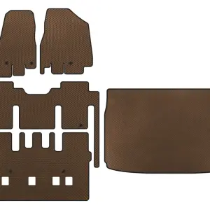 Килимки EVA (повний салон, 8-ми місний, Коричневий) для KIA Sedona 2014–2020