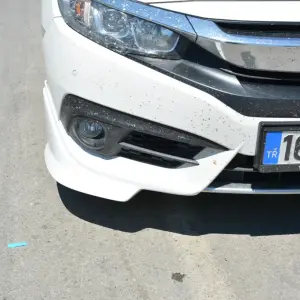 Куточки на передній бампер (під фарбування) для Honda Civic Sedan X 2016–2021