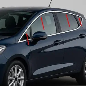 Верхня окантовка вікон (8 шт, нерж) для Ford Fiesta 2017–