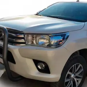 Передній захист QT007 Black (нерж) для Toyota Hilux 2015–