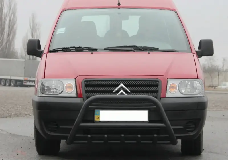 Кенгурятник WT003 Black (нерж) для Peugeot Expert 1995–2007